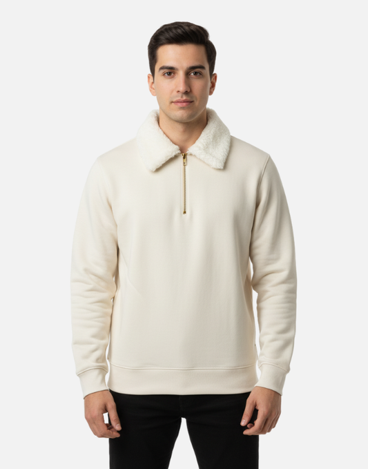 Men’s Premium Winter Sweatshirt with Fur Collar – Elegant Studio Edition-by Teen Core Pakistan