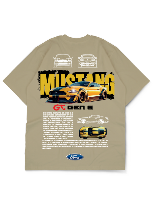 Premium Oversize Drop Shoulder Tee – Mustang Racing Graphic | by Teen Core in Pakistan