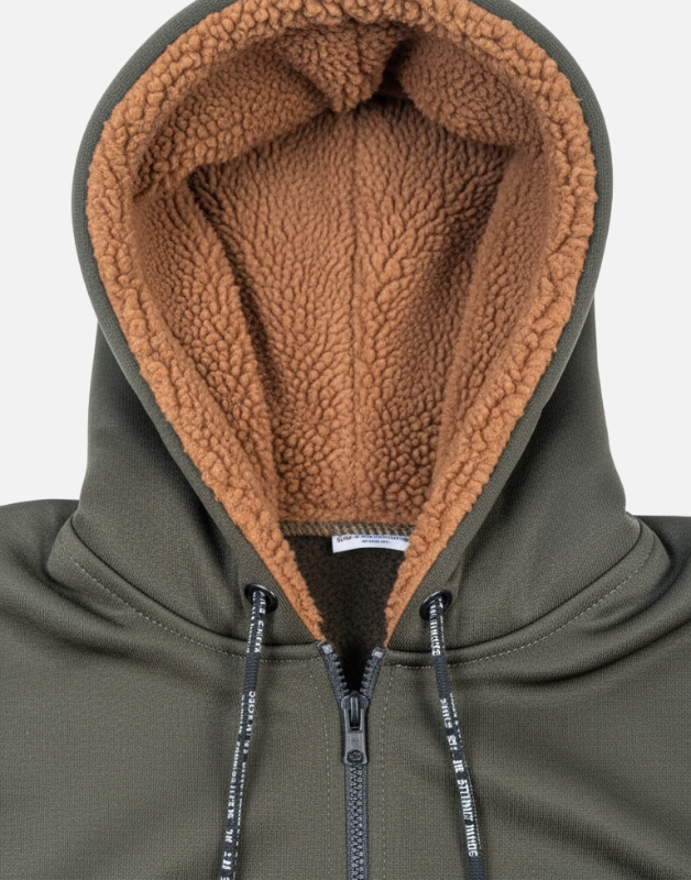 Premium Olive Green Blend Fleece Zipper Hoodie Winter Collection | by Teen Core in Pakistan