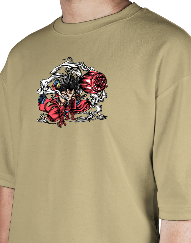 Premium Oversize Drop Shoulder Tee – Japanese Oni Demon & Roses Graphic | by Teen Core in Pakistan