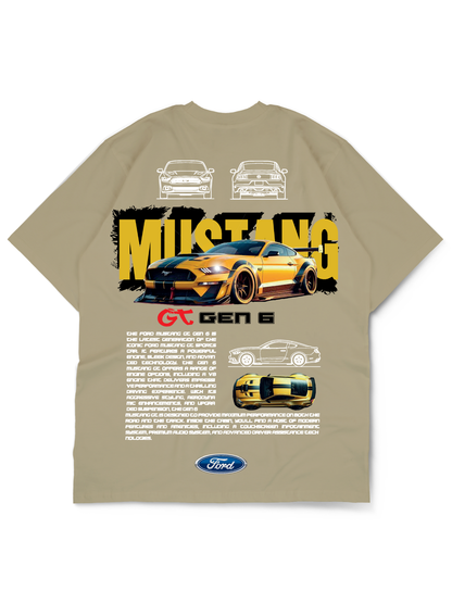 Premium Oversize Drop Shoulder Tee – Mustang Racing Graphic | by Teen Core in Pakistan