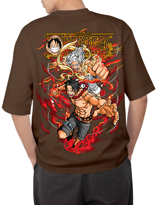 Premium Anime Oversize Drop Shoulder T-Shirt – Red Print & Character Design | by Teen Core in Pakistan