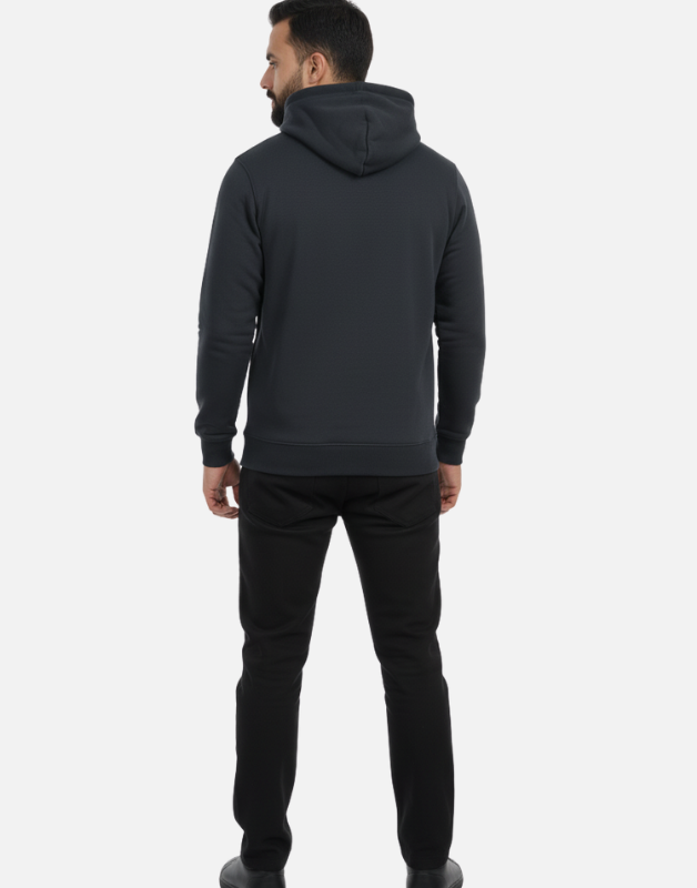 Premium Black Pullover Hoodie with Black Wing Logo | by Teen Core in Pakistan