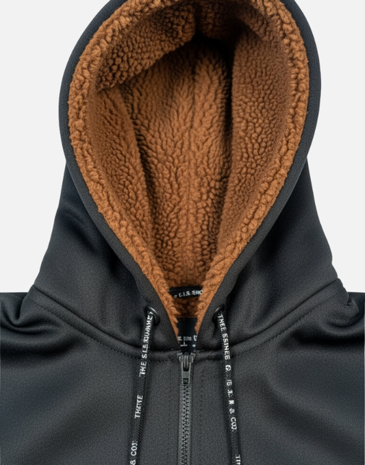 Premium Black Blend Fleece Lined Zipper Hoodie  Winter Collection | by Teen Core in Pakistan
