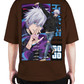 Premium Oversize Drop Shoulder Tee – Anime Gojo Satoru Graphic | by Teen Core in Pakistan