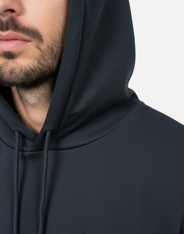 Premium Black Pullover Hoodie with Black Wing Logo | by Teen Core in Pakistan