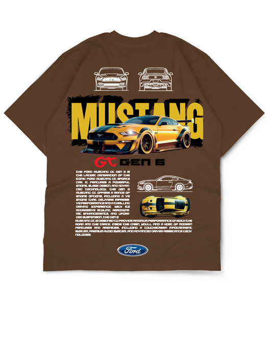 Premium Oversize Drop Shoulder Tee – Mustang Racing Graphic | by Teen Core in Pakistan