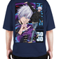 Premium Oversize Drop Shoulder Tee – Anime Gojo Satoru Graphic | by Teen Core in Pakistan