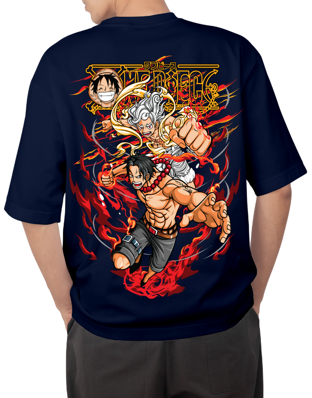 Premium Anime Oversize Drop Shoulder T-Shirt – Red Print & Character Design | by Teen Core in Pakistan