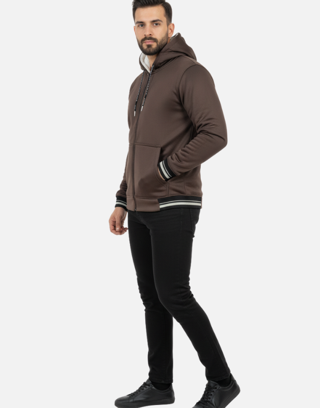 Premium Brown Blend Fleece  Zipper Hoodie Winter Collection | by Teen Core in Pakistan
