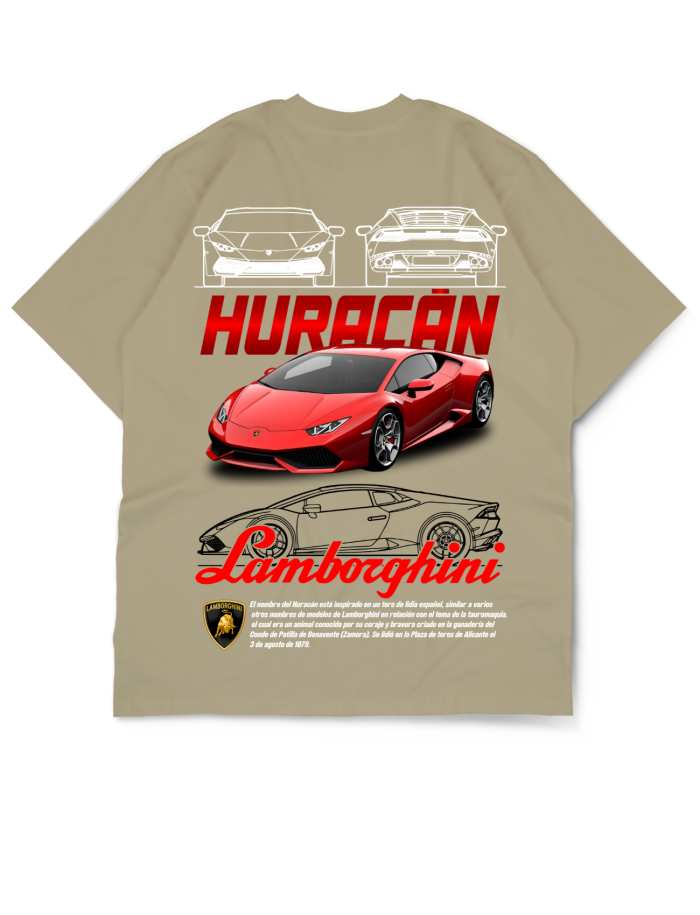 Oversize Drop Shoulder Lamborghini Huracán Tee By Teen Core in Pakistan