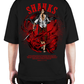 Premium Oversize Drop Shoulder Tee – Samurai Demon & Flames Graphic | by Teen Core in Pakistan