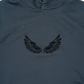 Premium Black Pullover Hoodie with Black Wing Logo | by Teen Core in Pakistan