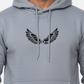 Premium Light Grey Pullover Hoodie with Black Wing Logo – 300 GSM | by Teen Core in Pakistan