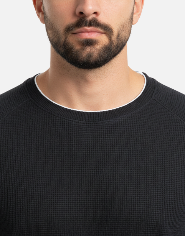Premium Black Full-Sleeve Crew-Neck T-Shirt | By Teen Core in Pakistan