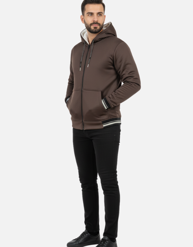Premium Brown Blend Fleece  Zipper Hoodie Winter Collection | by Teen Core in Pakistan