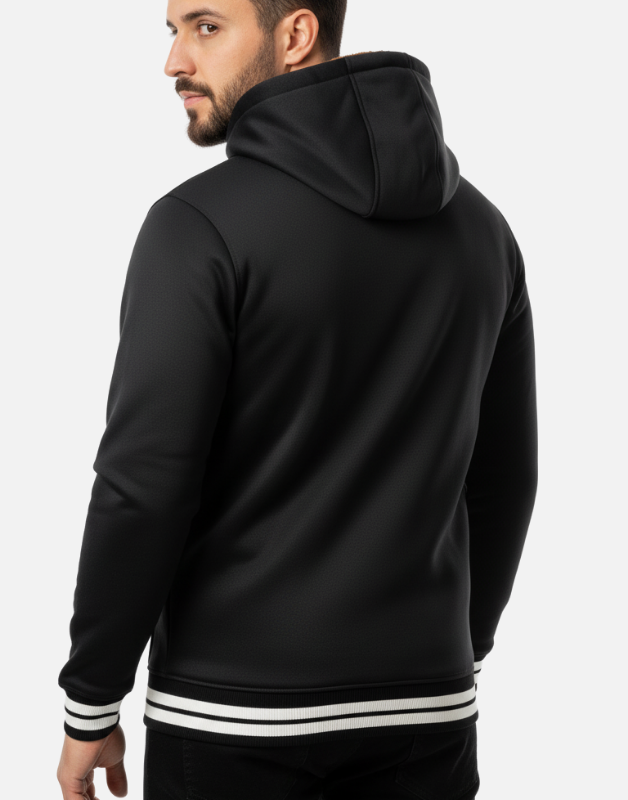 Premium Black Blend Fleece Lined Zipper Hoodie  Winter Collection | by Teen Core in Pakistan