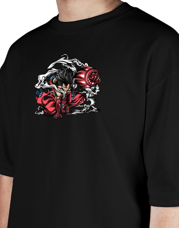 Premium Oversize Drop Shoulder Tee – Japanese Oni Demon & Roses Graphic | by Teen Core in Pakistan