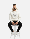 Premium White Pullover Hoodie with Black Wing Logo| by Teen Core in Pakistan