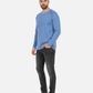 Premium Blue Long-Sleeve Waffle-Knit Crew-Neck Shirt | by Teen Core in Pakistan