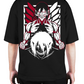 Premium Oversize Drop Shoulder Tee – White & Red Anime Character Graphic | by Teen Core in Pakistan