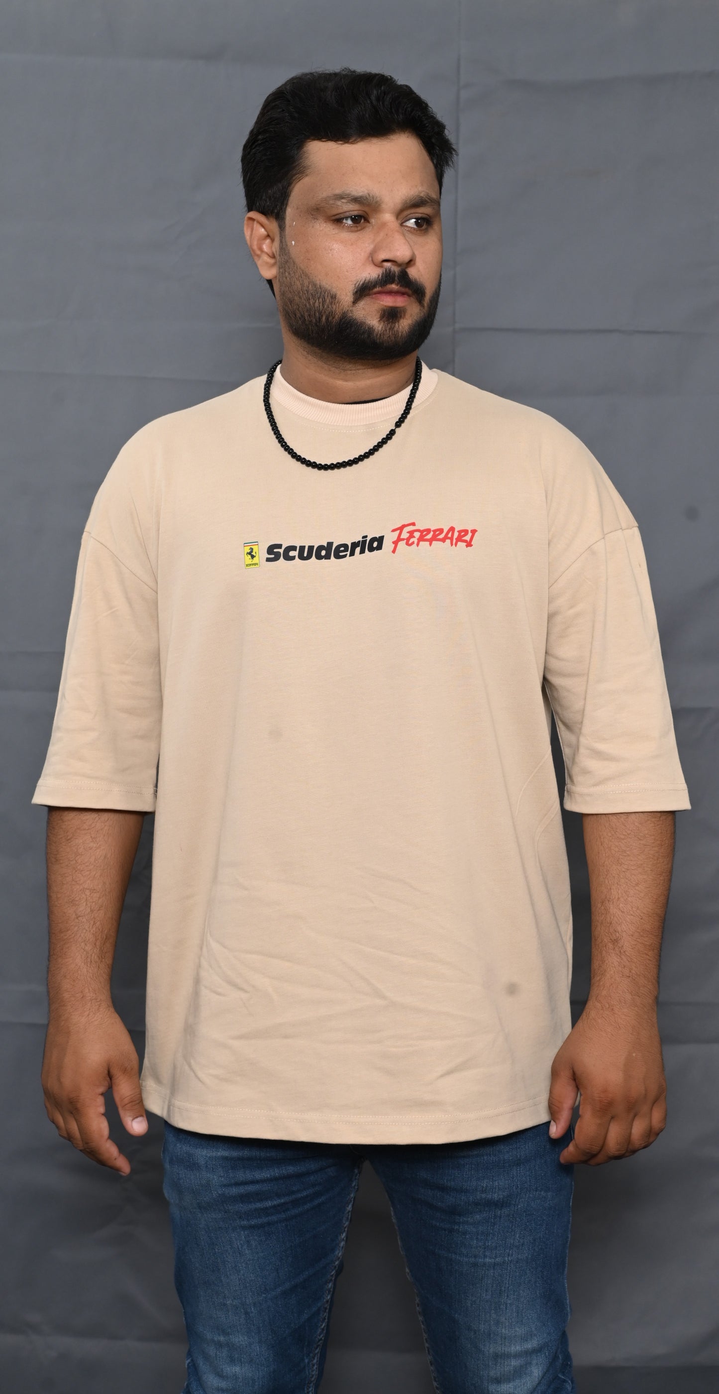 Premium Oversize Drop Shoulder Tee – Ferrari Racing Graphic | by Teen Core in Pakistan