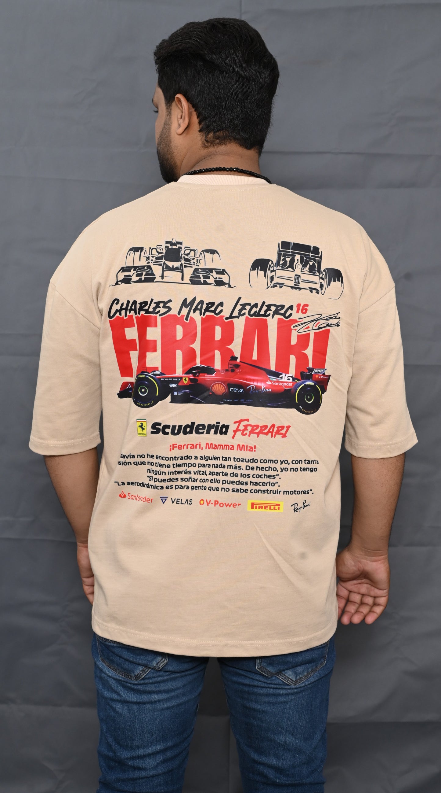 Premium Oversize Drop Shoulder Tee – Ferrari Racing Graphic | by Teen Core in Pakistan